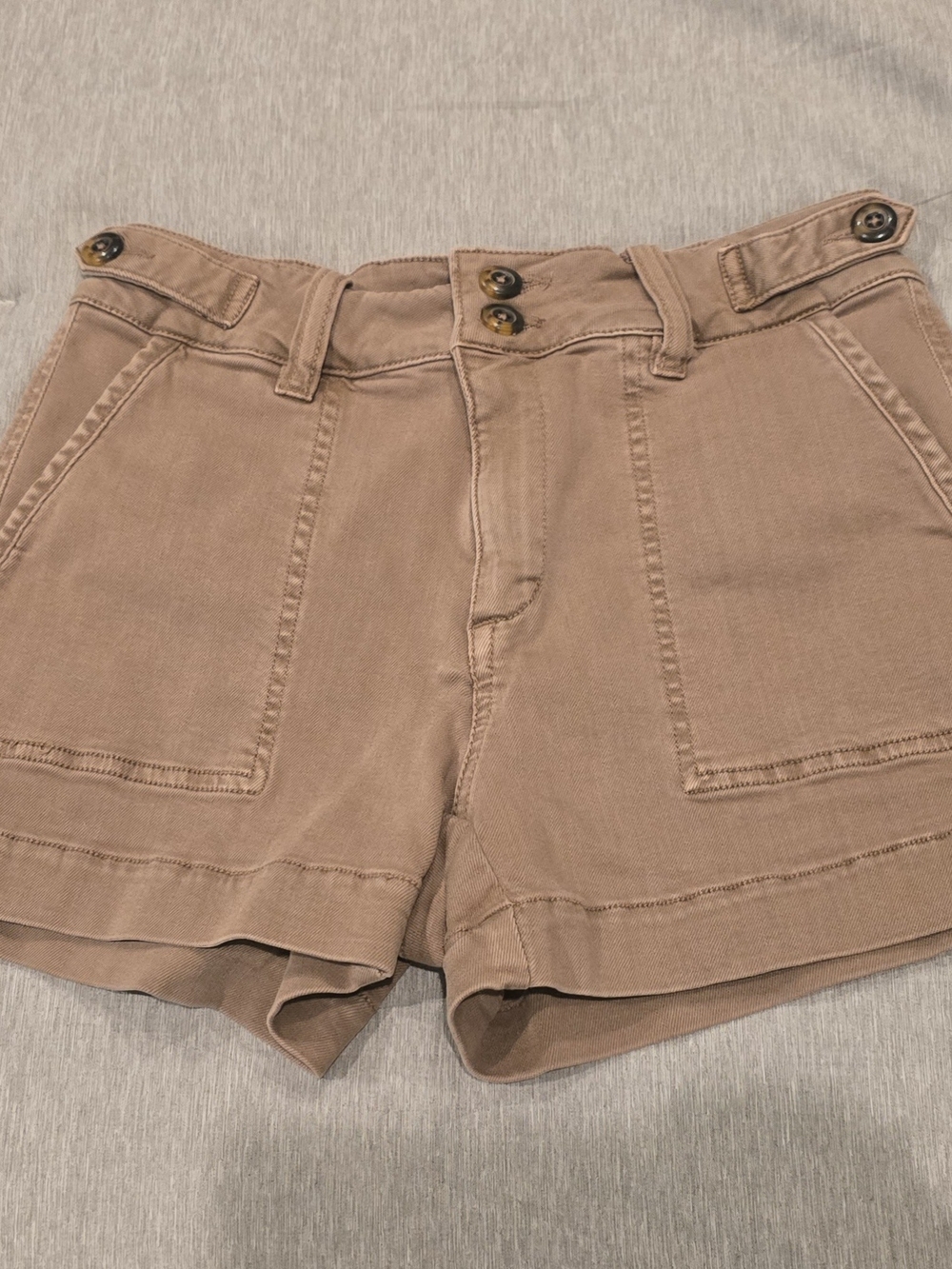 BKE Women's Brown High-Waist Utility Shorts